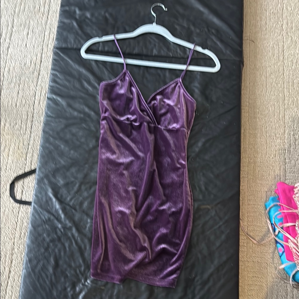Purple Velvet Slip Dress